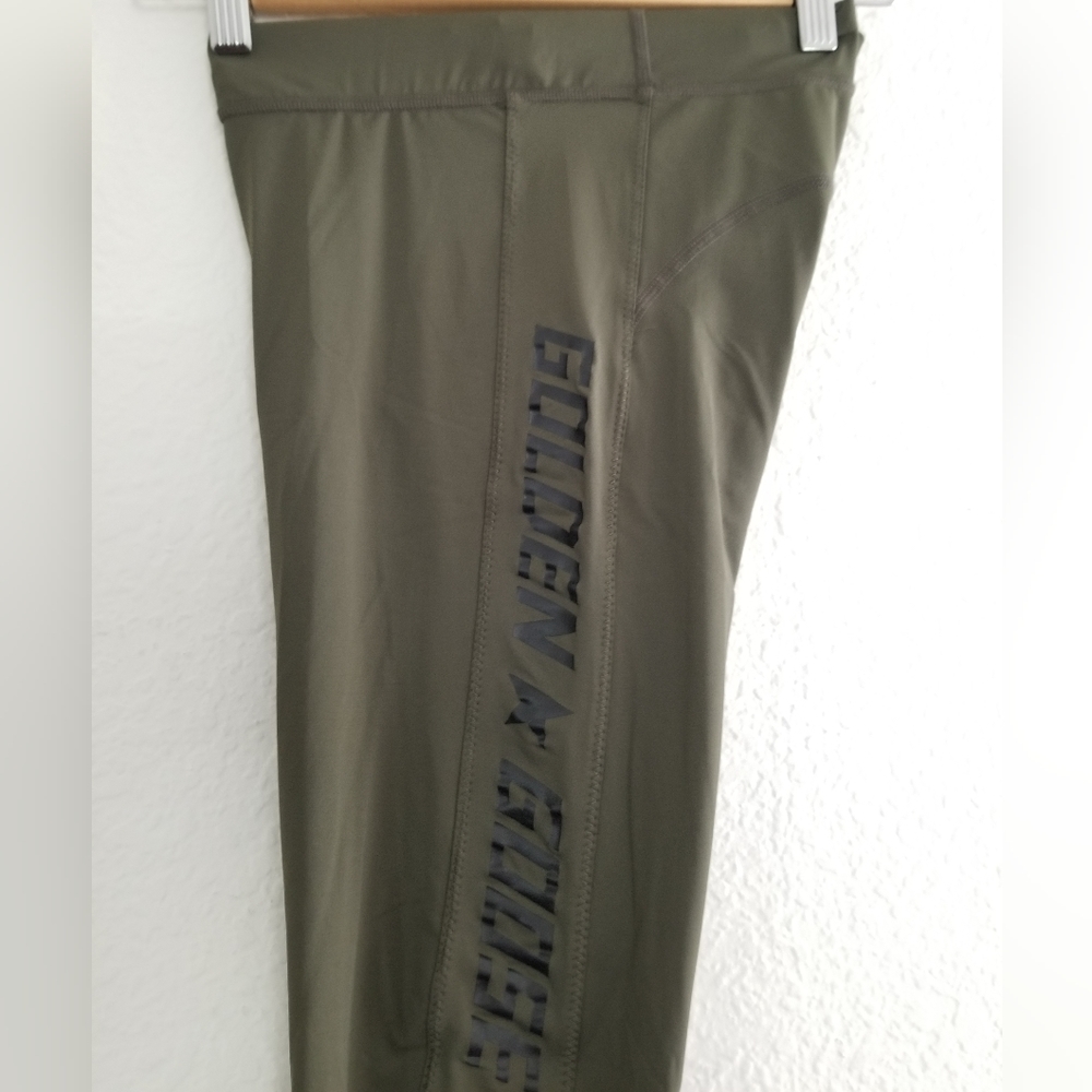 Golden Goose  Logo Leggings Size S Small Khaki Military Green - Picture 3 of 10